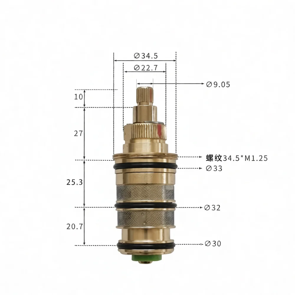 Replacement Copper Thermostatic Cartridge For Home Bathroom Faucet Shower Mixer Valve Stable Water Temperature Control