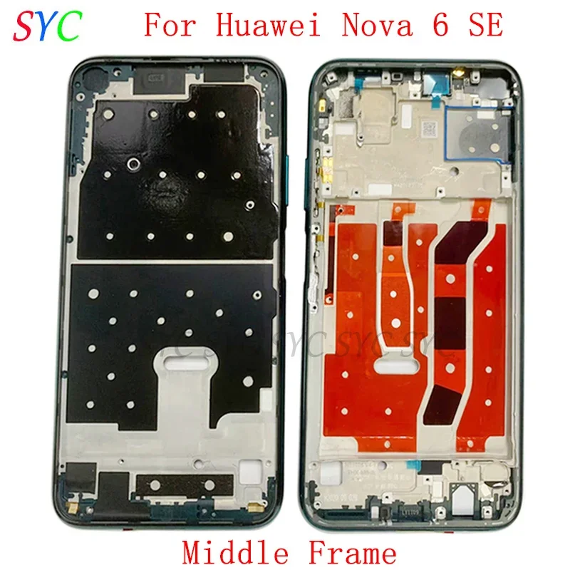 

Middle Frame Center Chassis Cover Housing For Huawei Nova 6 SE P40 Lite Phone Metal LCD Frame Repair Parts