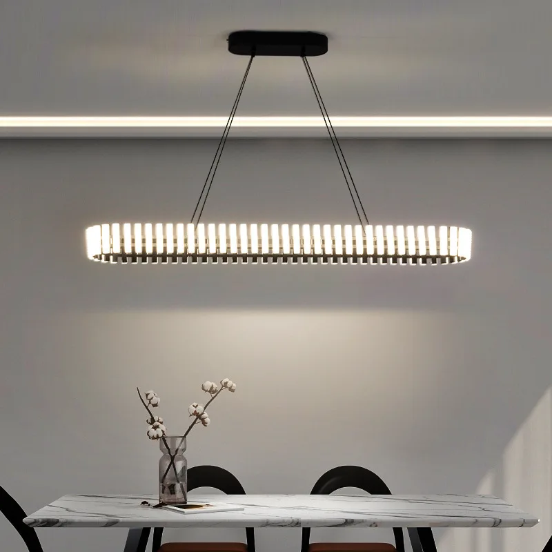 

JYLIGHTING Black Modern Led Pendant Light Hotel High Ceiling Hanging Lamp Staircase Large Long Acrylic Chandelier