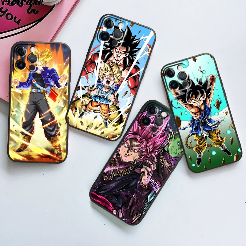 Anime DB-D-Dragons B-Balls Cool For iPhone 15 14 13 12 11 XS XR X 8 7 SE Pro Max Plus Mini Black Cover Phone Case