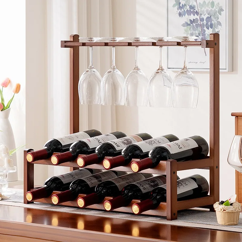 New red wine rack, red wine goblet rack, wine wine glass rack, light luxury wine rack, home desktop wine cabinet.