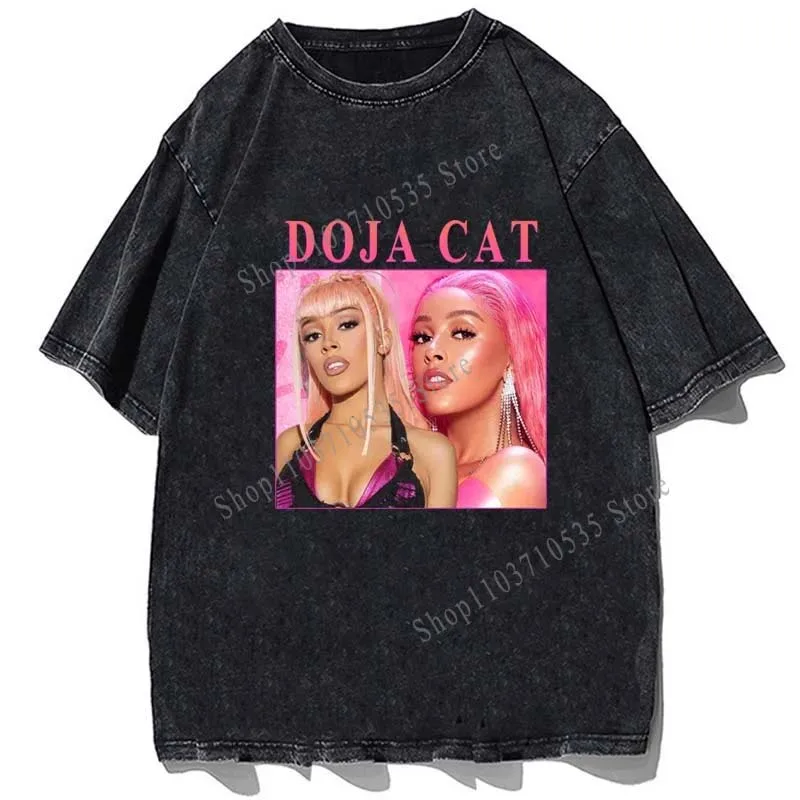 Rapper Doja Cat Print T-shirt High Street Fashion Men Women Hip Hop Tshirt Cotton Oversized Vintage Summer Short Sleeve Tees