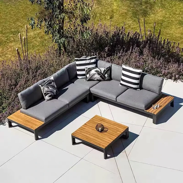 # Outdoor Garden Sofa Teak Leisure Chair Furniture For Villas Hotels Courtyard Sofa Set