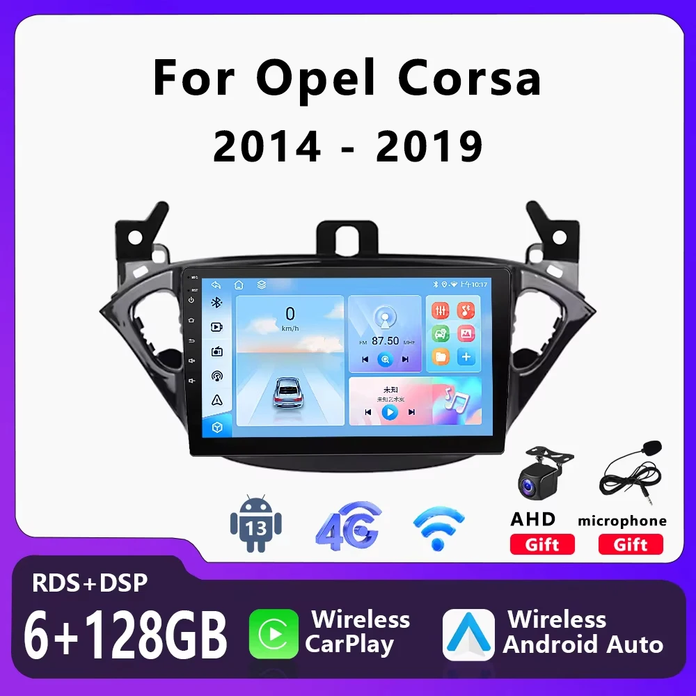 Car Radio Multimedia Video Player For Opel Corsa 2014 - 2019 Wireless Carplay Android Auto GPS Navigation Stereo Head Unit 2Din