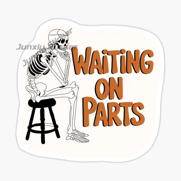 

"Waiting for Parts" Mechanic Skull Vinyl Sticker Self-Adhesive Car Repair Decal