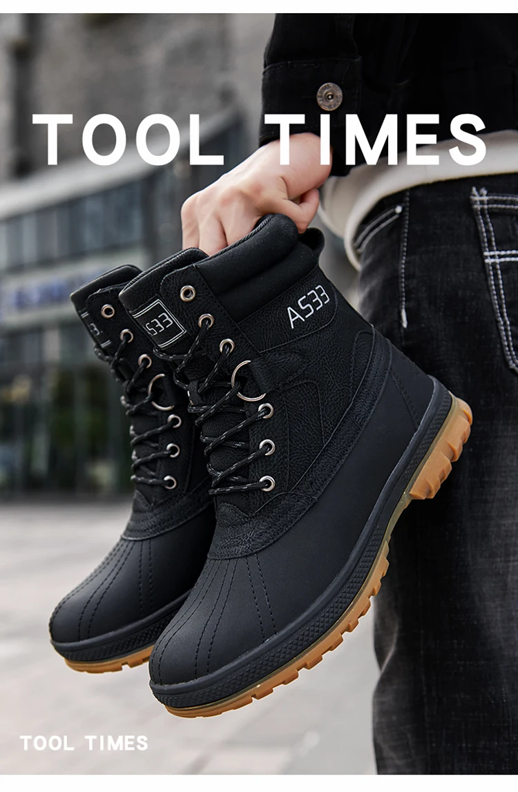 Plus Size 47 Outdoor Men Boots Winter Snow Boots for Men Training Work Boots Waterproof Slip-Resistant Keep Warm Winter Shoes