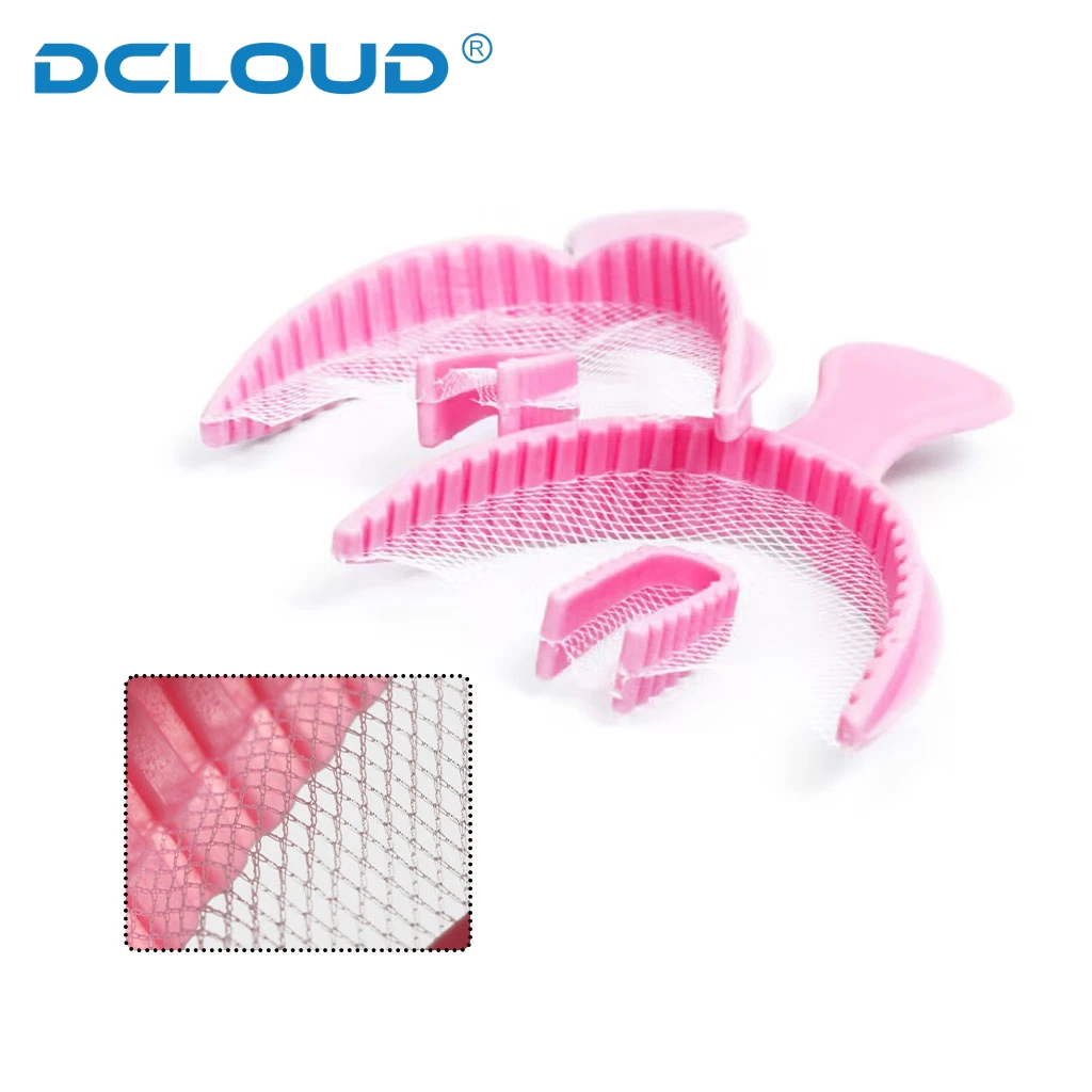 20Pcs/Pack Dental Bite Registration Trays Impression Tray Mold with Net Disposable Plastic Teeth Holder Dentist Oral Care Tools