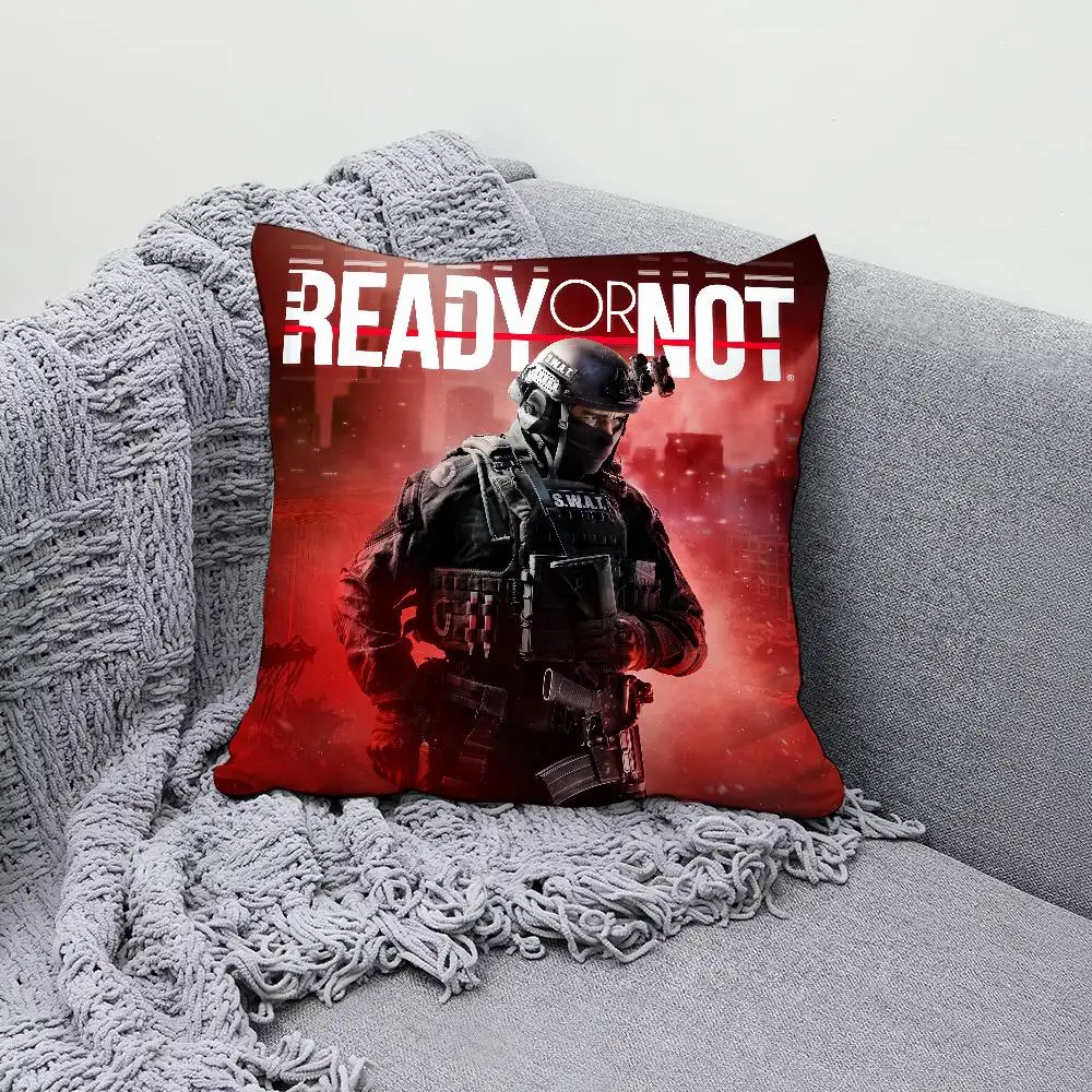 

R-Ready Or N-Not Game 30x30cm 45x45cm Pillow Case Decor Protective Covers Comfortable Soft For Sofa Living Room Home Office