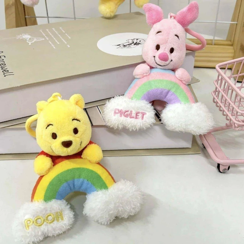 Disney winnie the pooh leitão chaveiro de pelúcia saco charme brinquedo de pelúcia pingente personagem dos desenhos animados pendurado ornamento presente aniversário