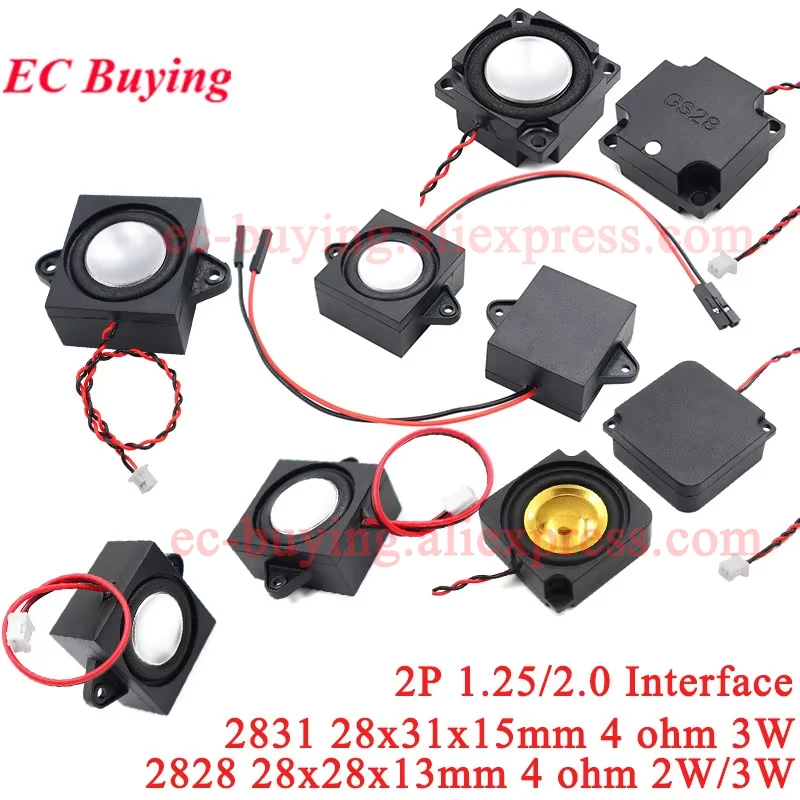 Cavity Speaker 2831 4 ohm 3W Full Frequency 2828 4 ohm 3W 2W Bass Audio Speakers 2P Cable 28X28mm 28x31mm for Notebook Computer