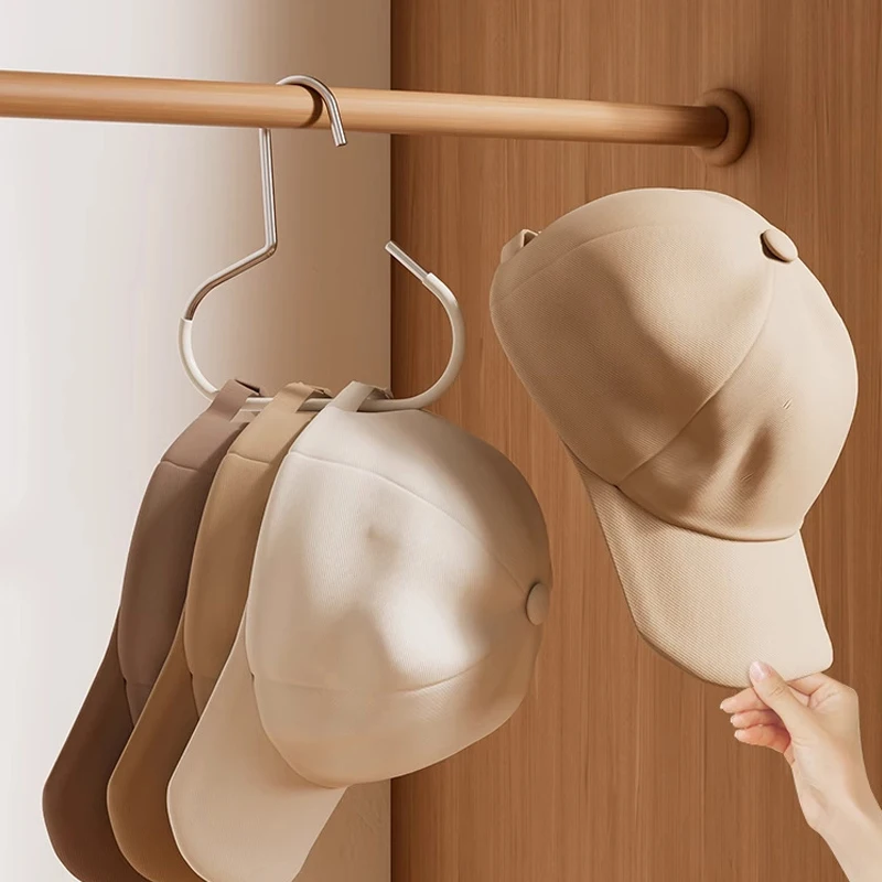 5pcs Versatile Manganese Steel Round Hook for Hats Ties Scarves Bags Strong Load-Bearing Closet Cabinet Organizer Holder Hook