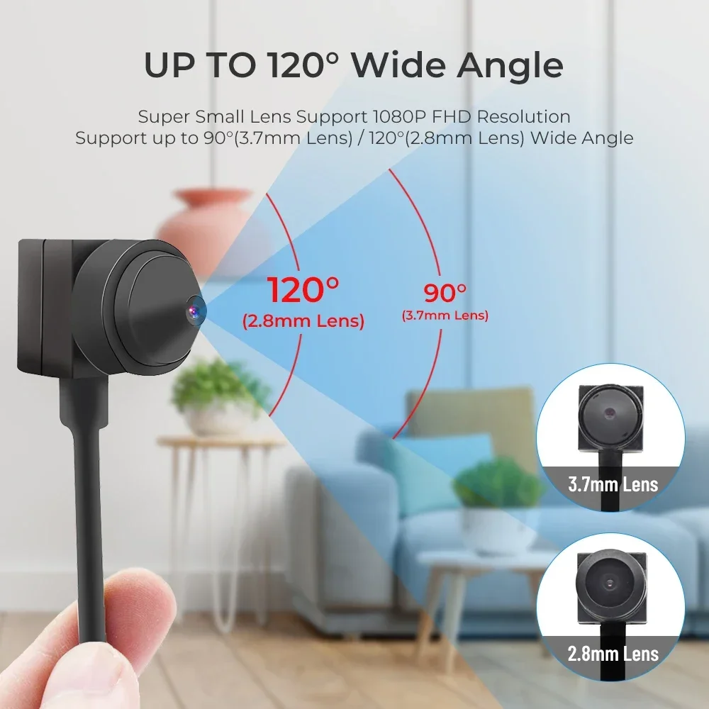 Cámara web Full HD 1080P, Mini cámara USB con lente de 2,8/3,6mm, Webcam para PC, Mini cámara CCTV para exteriores, videocámara de seguridad