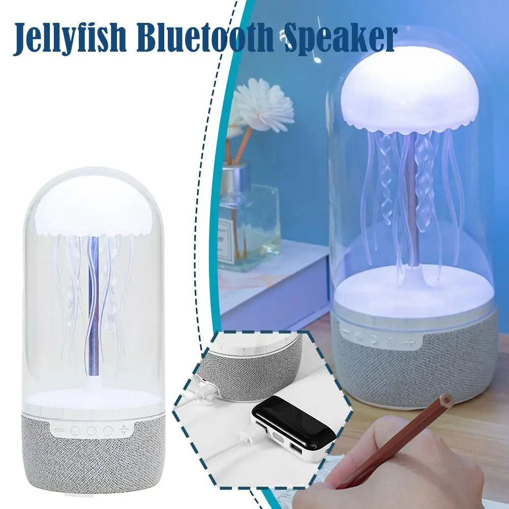 Jellyfish Bluetooth Speaker Colorful Nightlight Atmosphere Light Mood Speaker Gift Bluetooth Jellyfish With Light Portable J5X6