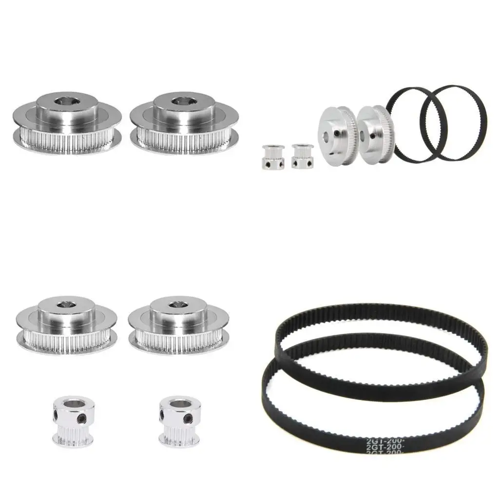 

R9UF GT2 Synchronous Wheel 20 60 Teeth 5mm Bore Aluminum Timing Pulley Belt 200mm