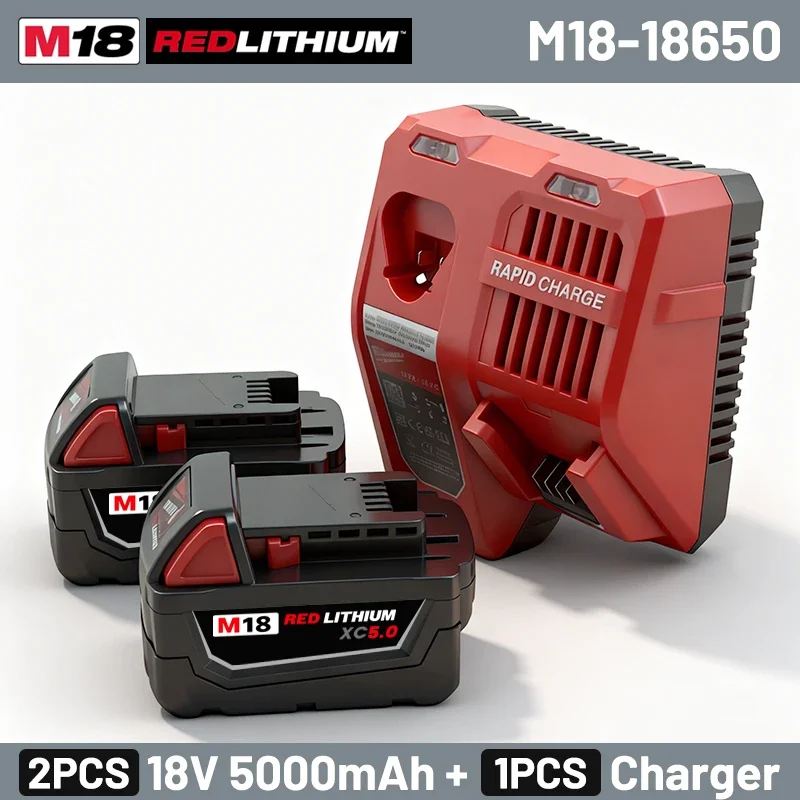 

Milwaukee M18 18V 6Ah High Output Battery M18HB6 Li-ion Rechargeable for M18 Drill Impact Wrench Saw Fast Charging Compatibility