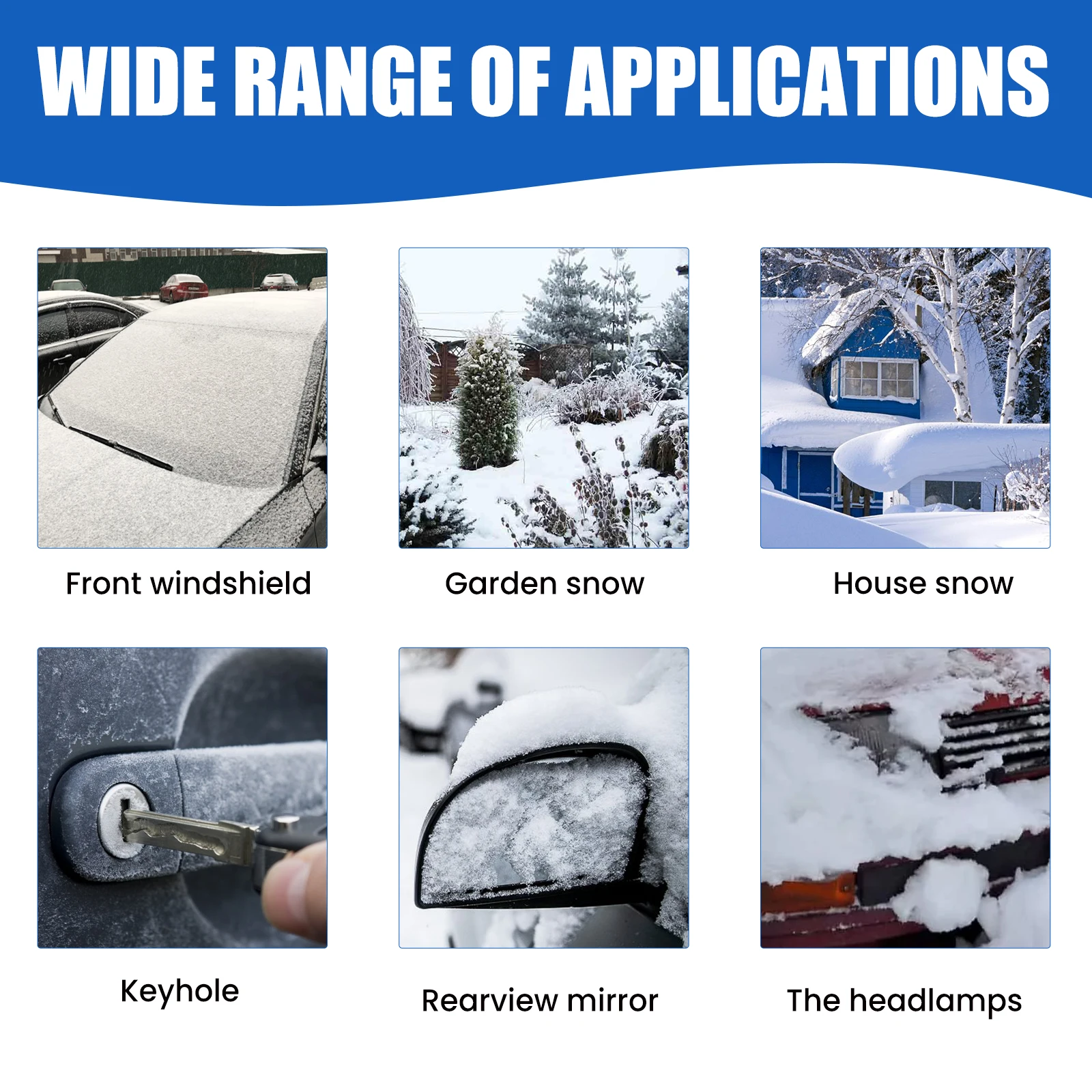 Anti Ice Deicer Spray Quick Melt Snow Coating Prevent Frost Accumulation No Scrape Windshield Protection Winter Car Care Agent