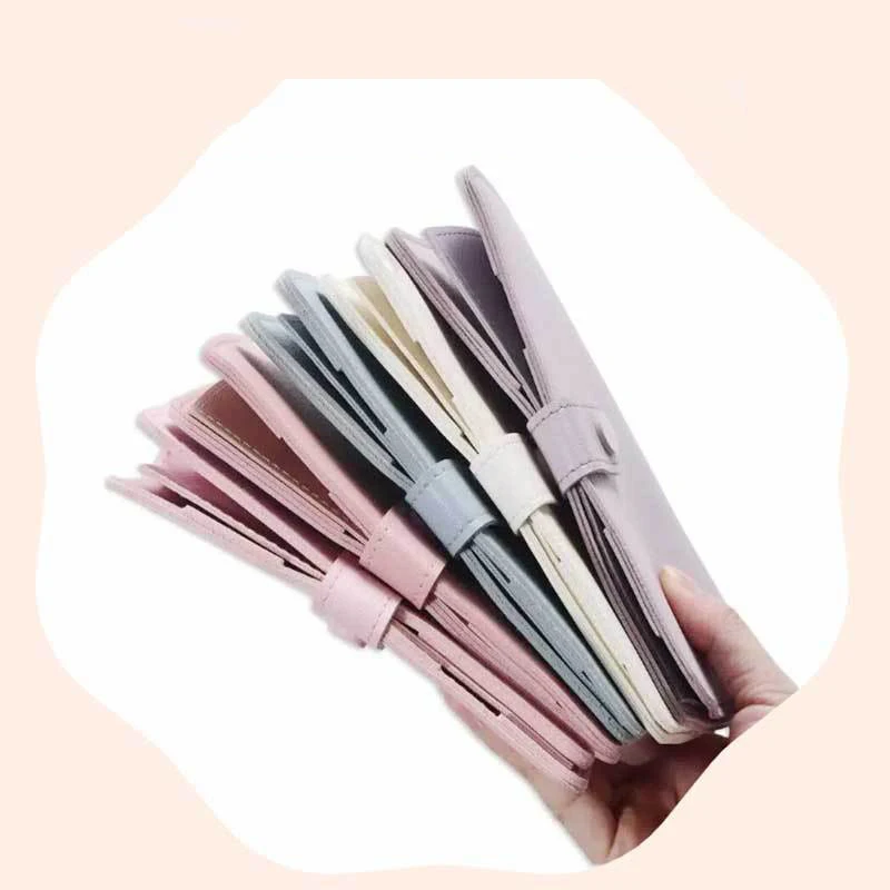 Bolsas tipo billetera suaves, accesorios de manicura, 37 posiciones, bolsa plegable para brocas de uñas, soporte portátil, almacenamiento de herramientas para decoración de uñas DIY