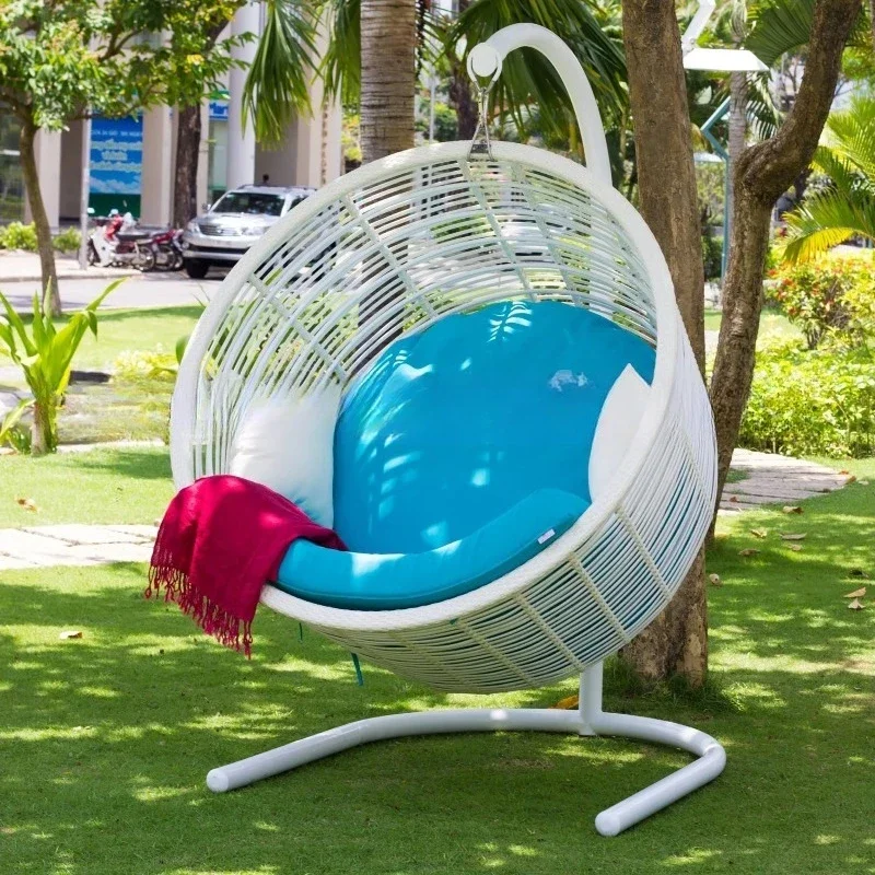 Outdoor Synthetic Rattan Swing Chair - Hammock Durable Metal Material Home Patio Swing