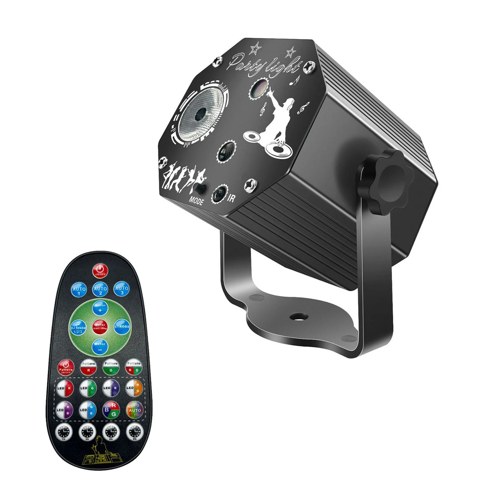 

Disco Light with 72 Patterns, Portable LED RGB Party Light, Auto/Sound/Remote Control, 1/3/6/8H Timer, Pattern Projection Light