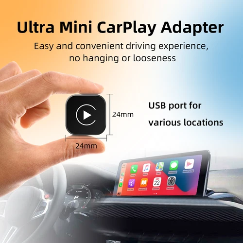 2025 Ultra Mini 2 en 1 inalámbrico CarPlay y adaptador automático Android 5,8 GHz WiFi Plug & Play para coches con cable de fábrica al 99% BT 5,0 actualización OTA