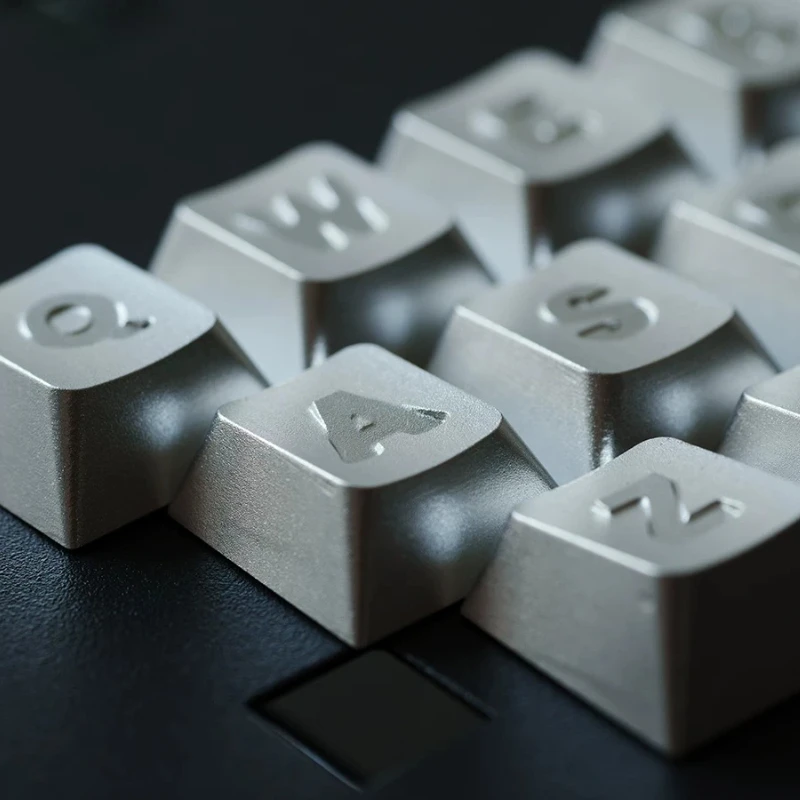 ROTOR Aluminum Alloy Letter Keycap Set Custom Cherry Profile Key Cap 27pcs CNC Anodizing Cartoon Anime Point Key Caps for Gamers