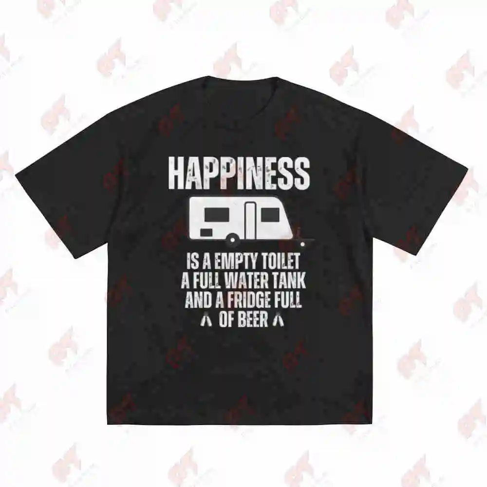 Happiness Is Beer Empty Toilet Short Sleeve Tee 100% Cotton T-Shirt