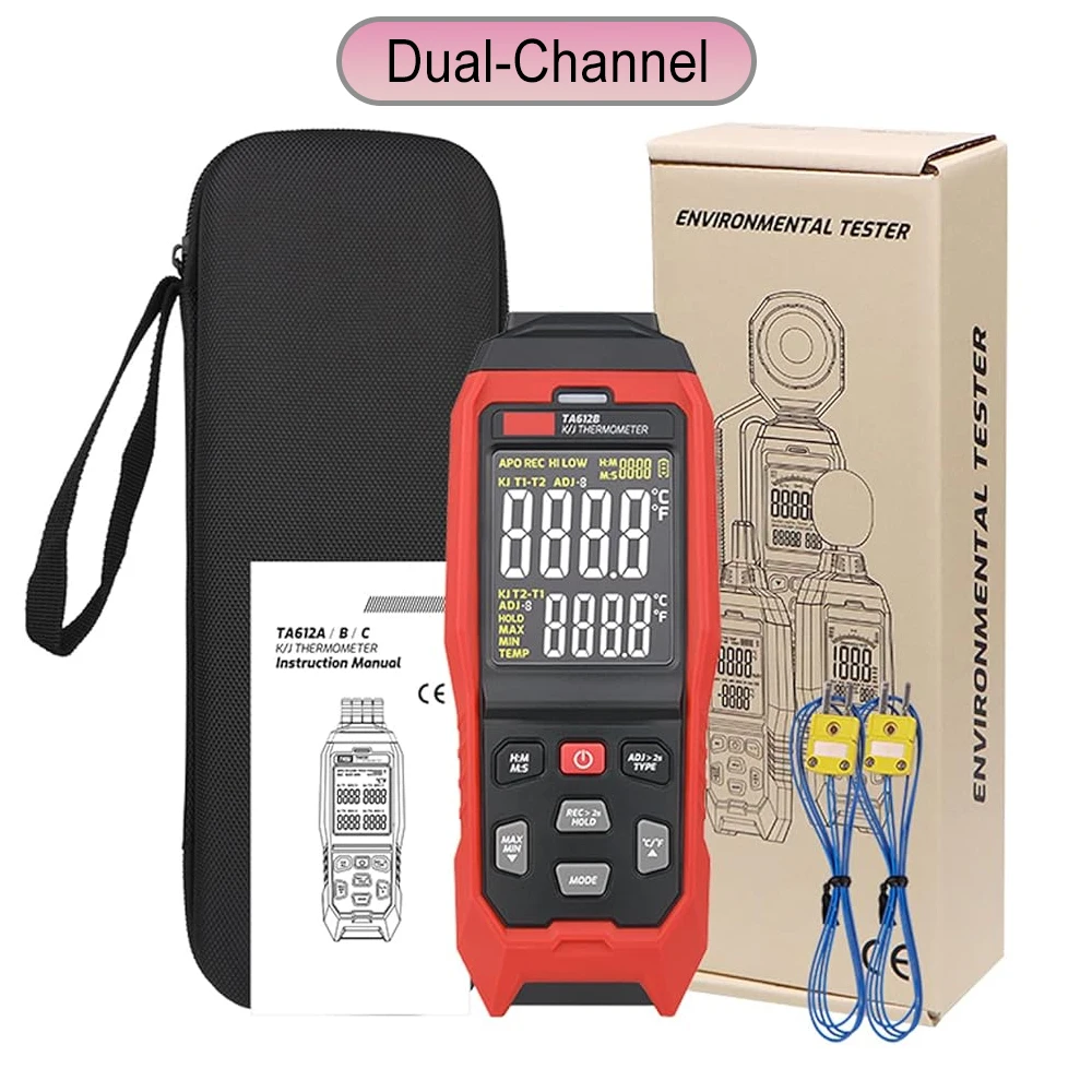 Vierkanaliges Sonden-Thermoelement-Thermometer, K/J/T Kontakt-Digitaltemperatursensor-Messgerät, für Gerätereparaturen