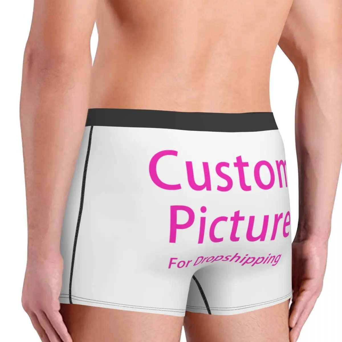 Male Fashion Personalized Custom Photo Logo Underwear Customized DIY Print Boxer Briefs Soft Shorts Panties Underpants