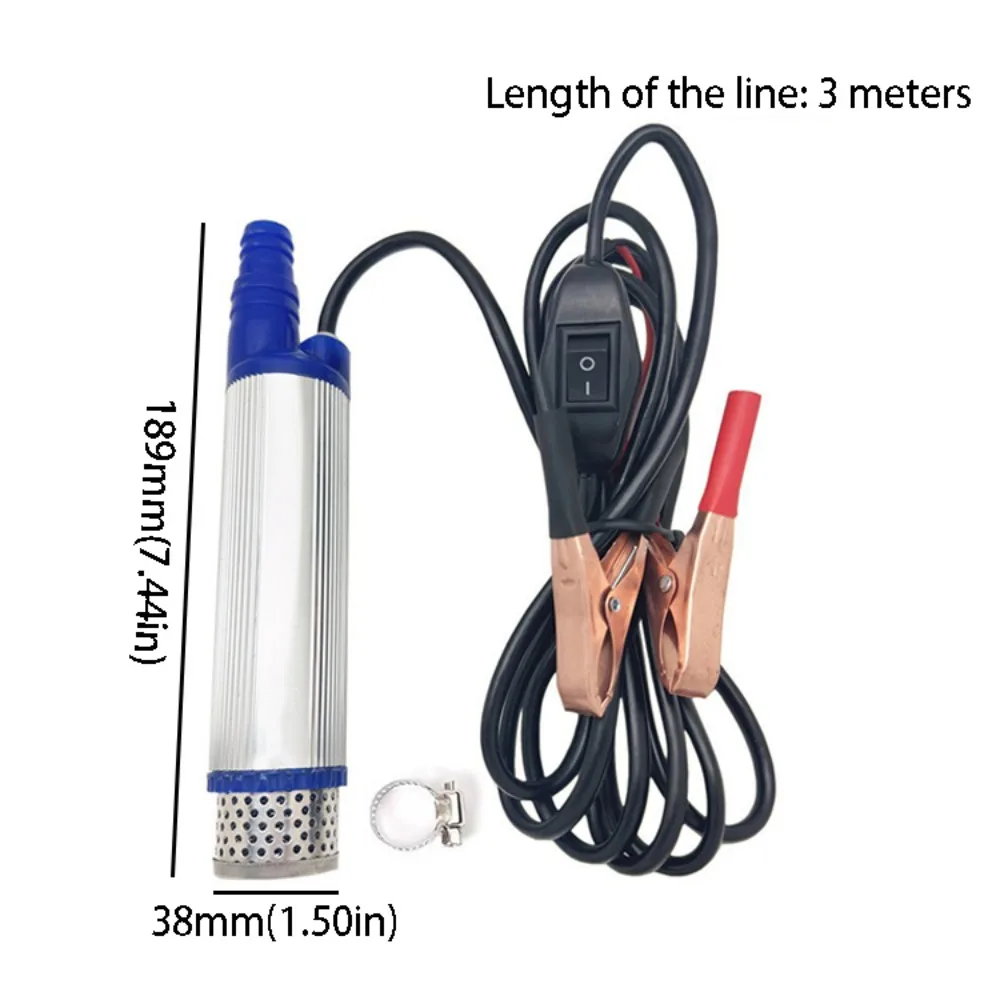 Wine Transfer 12V 24V Electric Car Pump 38mm Mini Electric Submersible Pump Portable Design 35L/min Transfer Pump Fishing