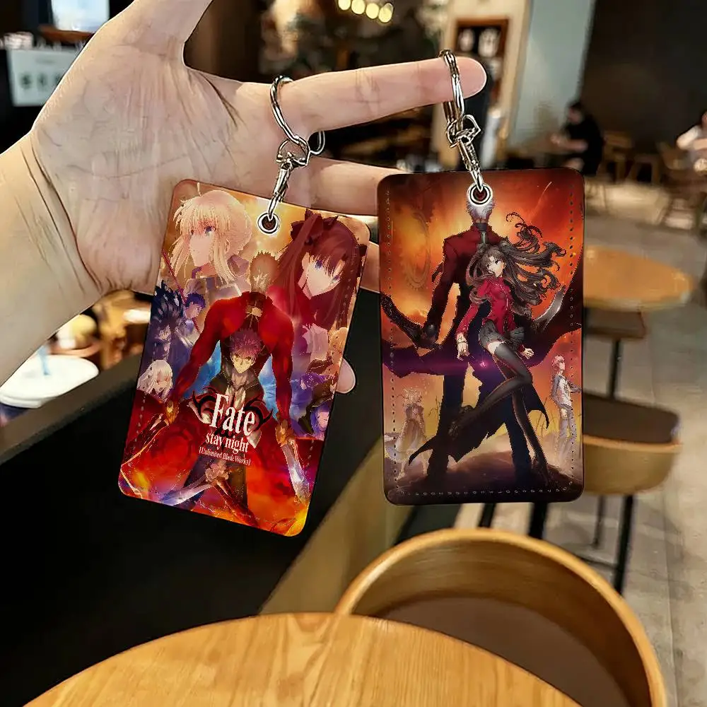 

Cartoon Fate stay night Unlimited Blade Work Card Holder Suitable For Bank Access Library Parking Bus Subway And Keychain