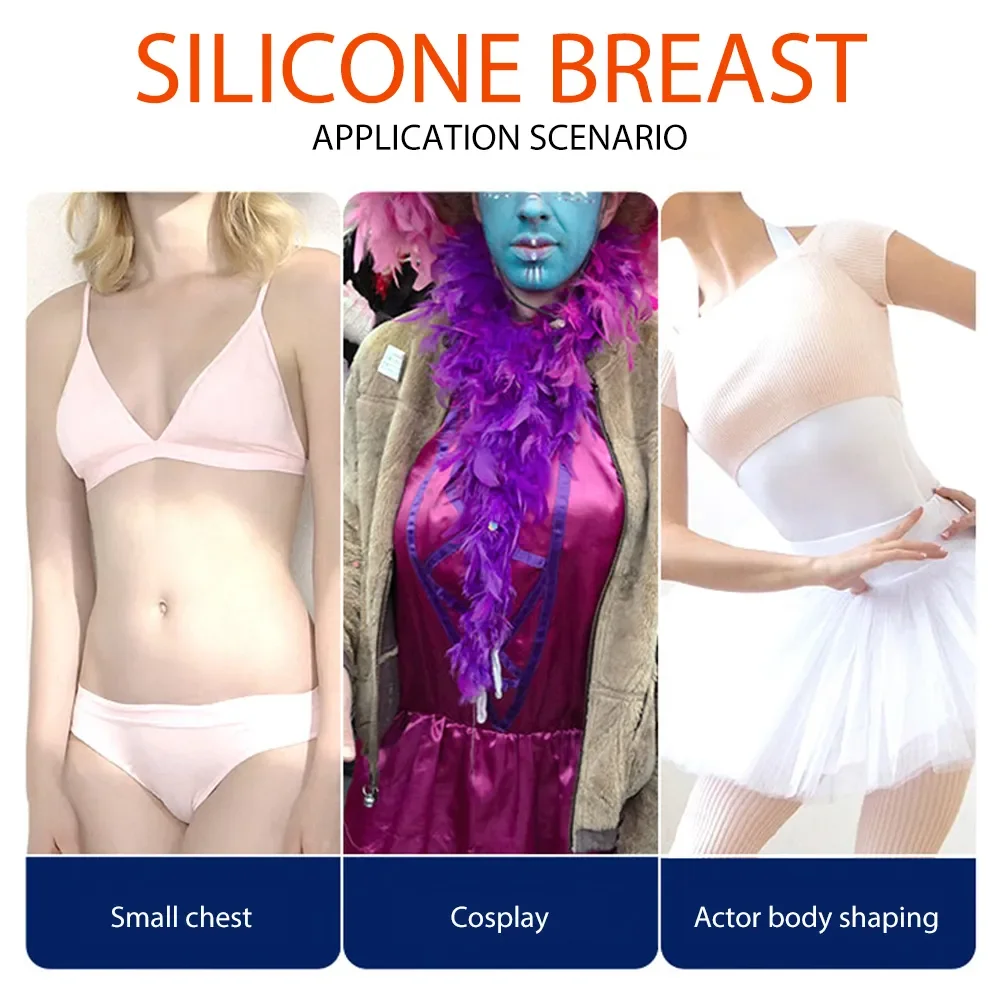 Silicone Artificial Fake Breasts Self Adhesive False Chest Form Huge Breasts Sissy Crossdresser Transgender Transvestite Cosplay