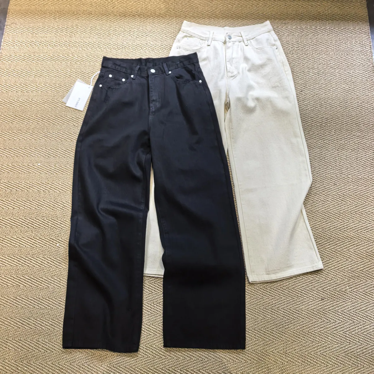Amekaji Wear Wide Leg Straight Pure Color All-Matching Casual Pants Wash Loose Cargo Pants Baggy