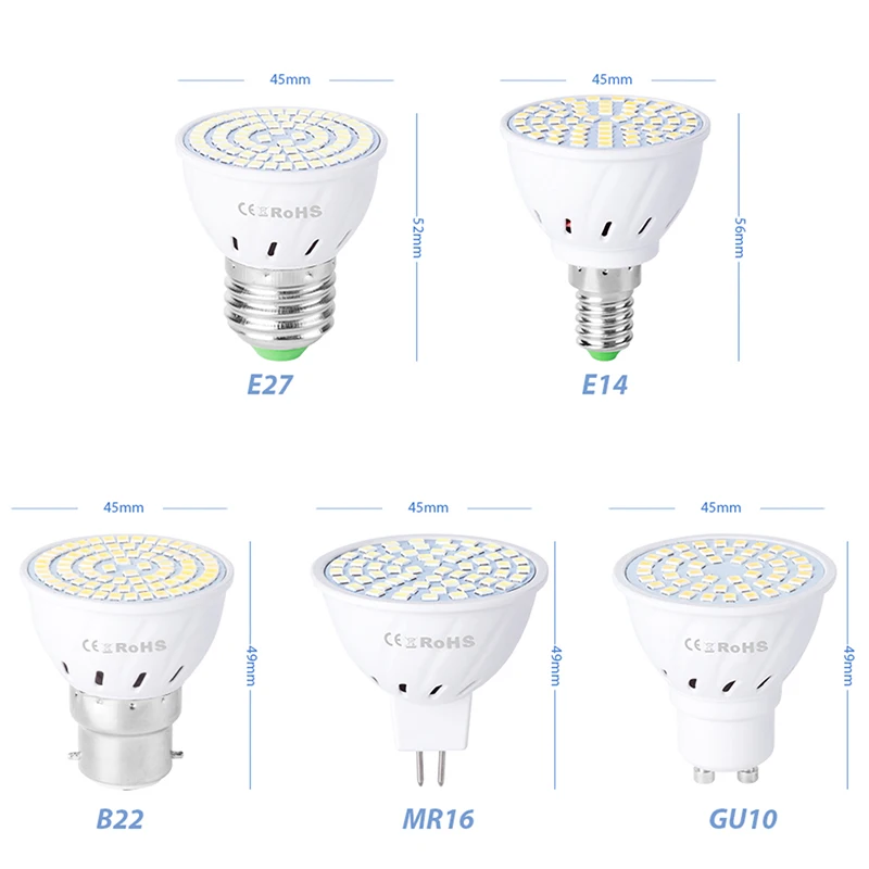 1Pcs 220V LED Growing Lamp E14 E27 Full Spectrum Plant Grow Lamps