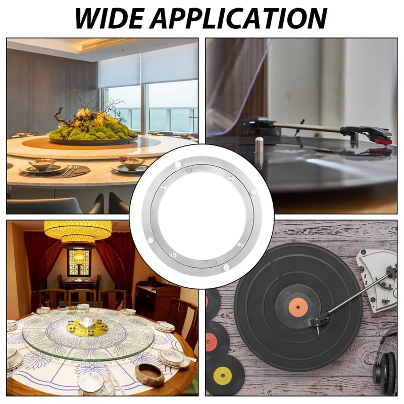 BAAG-2 PCS 8 pulgadas Lazy Susan rodamiento de aluminio Lazy Susan plataforma giratoria rodamiento placa giratoria Hardware, para mesa de comedor