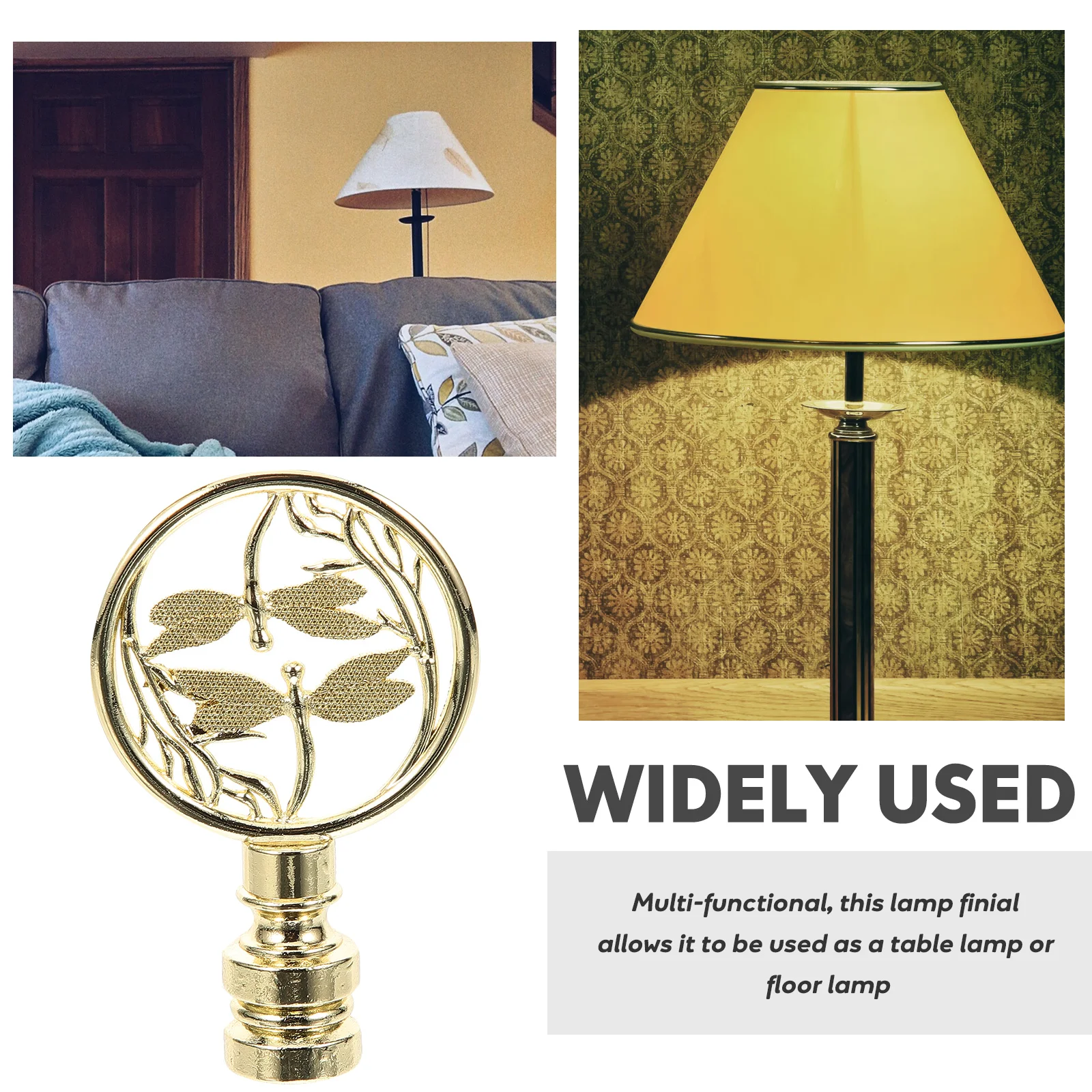 

Decorative Lamp Knob Retro Style Adjustable Brightness Light Finial for Table Floor Lamp Use Chic Solid Cap Tapped Shade Holder