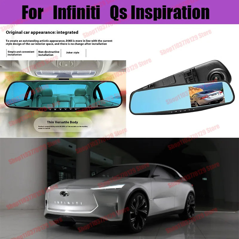 

For lnfiniti Qs lnspiration High definition dual lens driving recorder with front and rear dual recording reverse images Car dvr