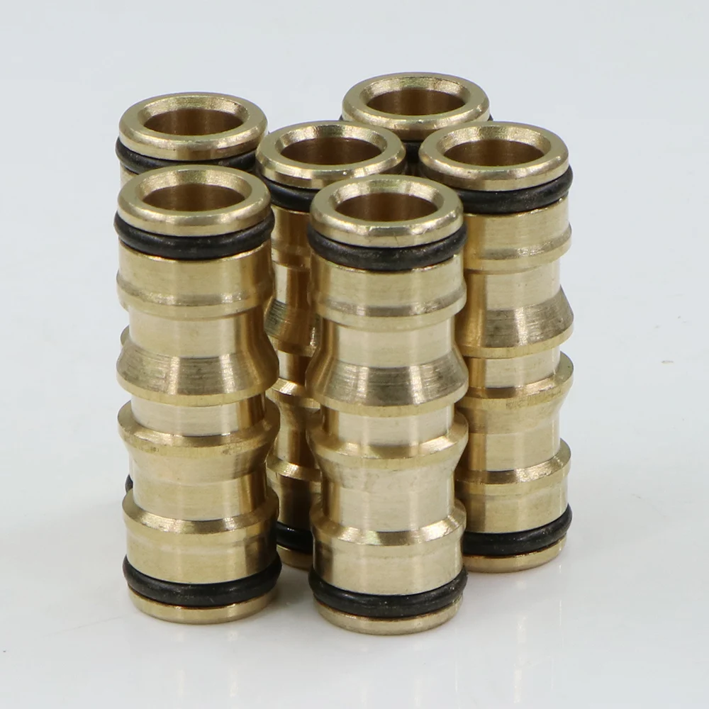 2pcs Brass Coupling Joint 16mm Quick Connector Adapter for Garden Irrigation Watering Accessories Connect Repair Copper Extender