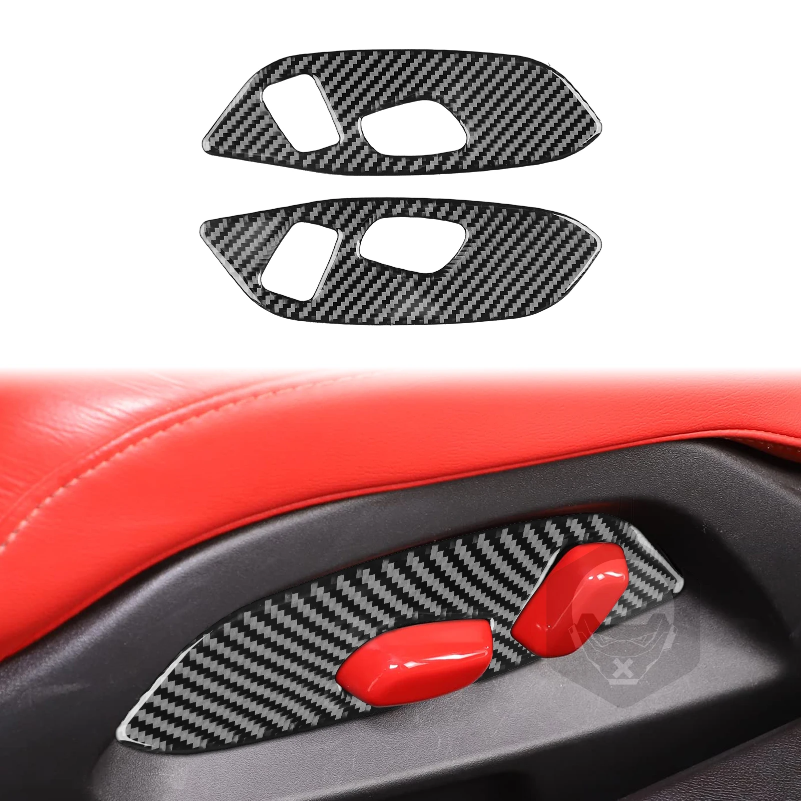 

Для Chevrolet Corvette C8 2020-2023 ремонт углеродного волокна внутренняя панель регулировки сиденья кнопка кованые аксессуары наклейка