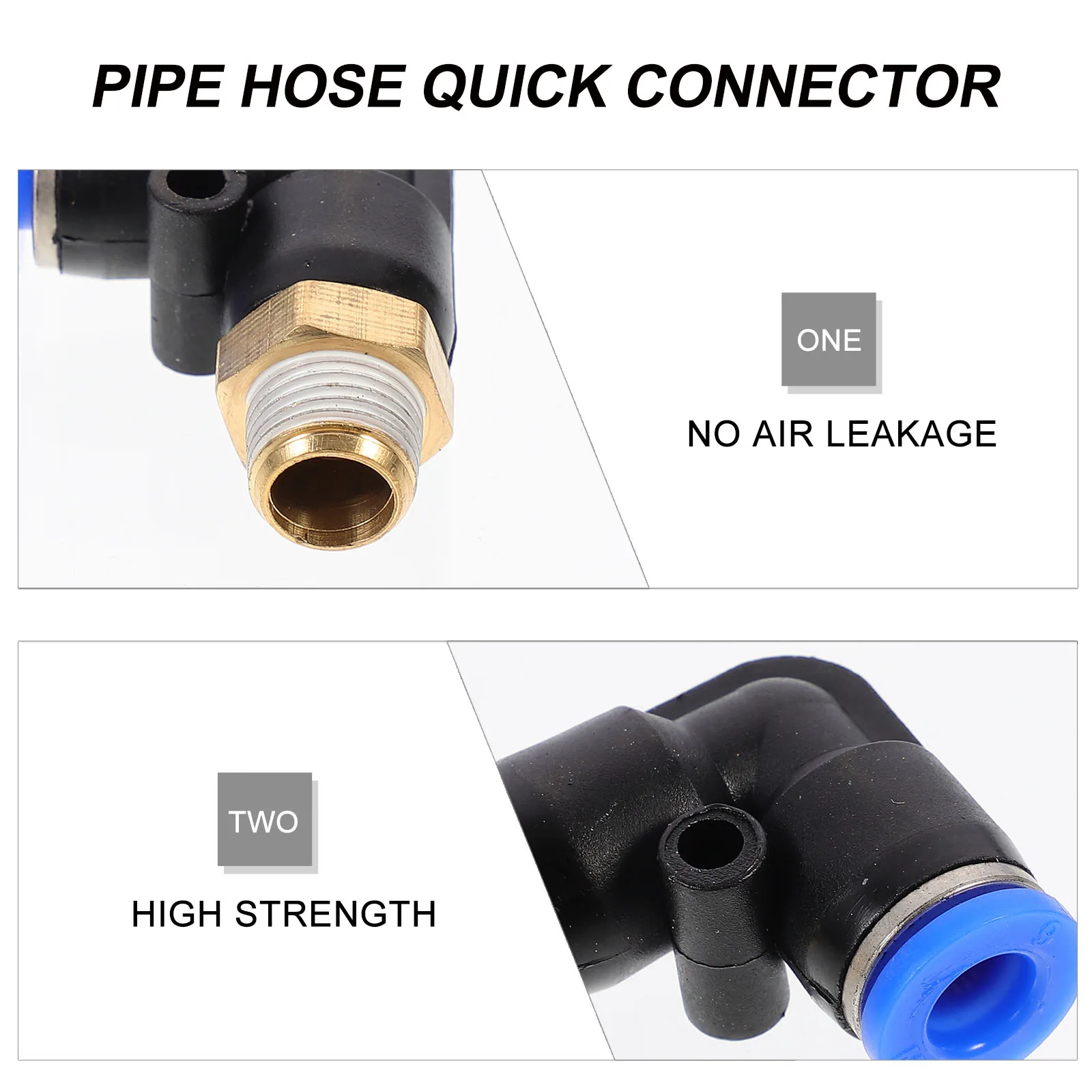 

12pcs Pneumatic Pipe Quick Pipe Fittings Connector Right Angle 90 Degree Black High Pressure Hose Join Durable