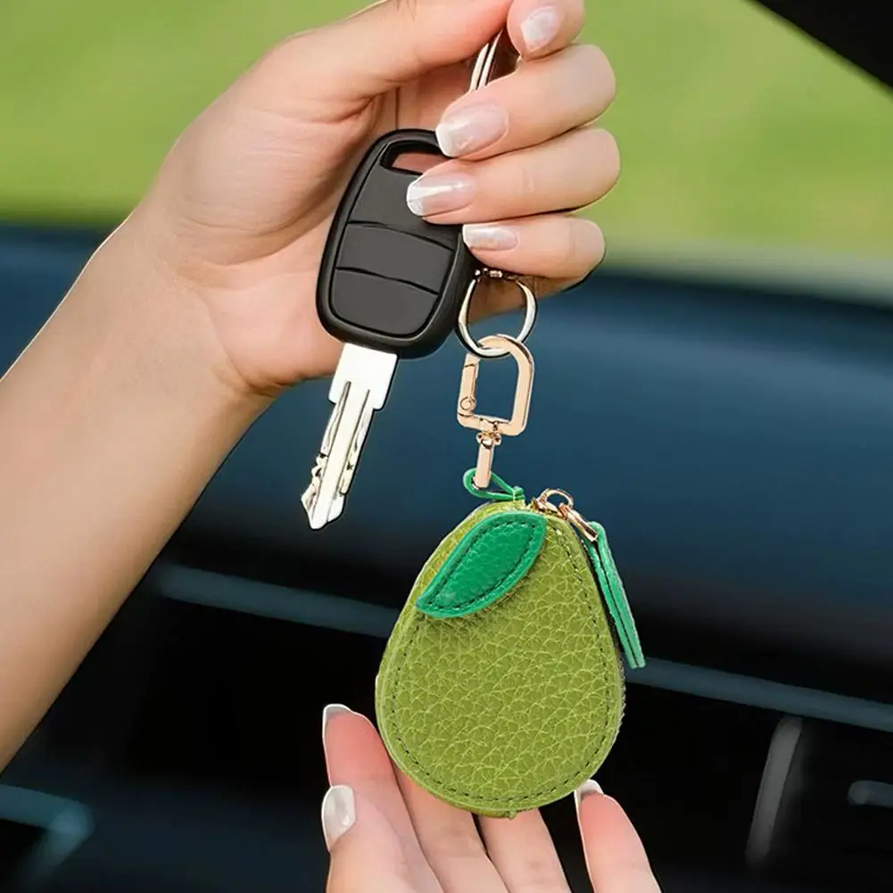 Mini Cherry Fruit Shape Coin Purse Strawberry Cute PU Leather Pendant Korean Style Keychain Earphone Bag Mini Storage Bag