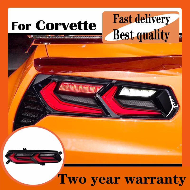 For Chevrolet Corvette C7 LED Taillights 2014-2019 Rear Light Dynamic turn signal Brake Reverse lights fog lamps Taillight Cover