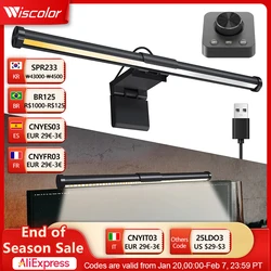 Wiscolor  Barra de Luz de Monitor de Ordenador Mando a Distancia Lámpara de Pantalla Múltiple USB, E-Reading LED Luz Colgante para Oficina/Hogar, Ajuste de Brillo/Temperatura de Color