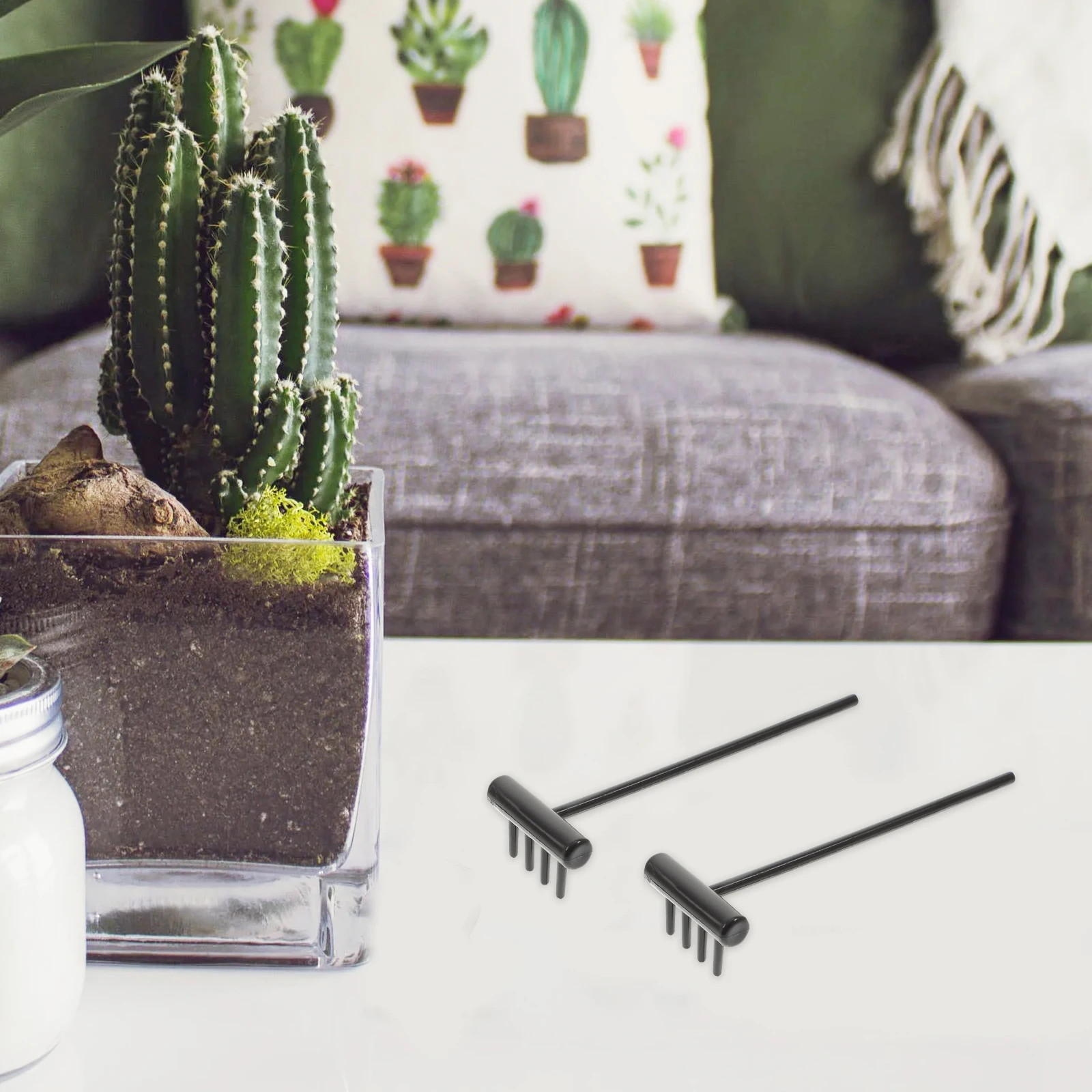 

6Pcs Mini Sand Rake Kit Zen Garden Accessories for Table Sand Tray Design Small Rakes for Creating Waves Patterns Straight Lines