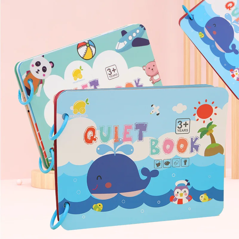 Giocattoli matematici Montessori per bambini pasta fai da te occupato libri silenziosi bambini primo libro occupato numeri animali abbinati apprendimento giocattolo educativo