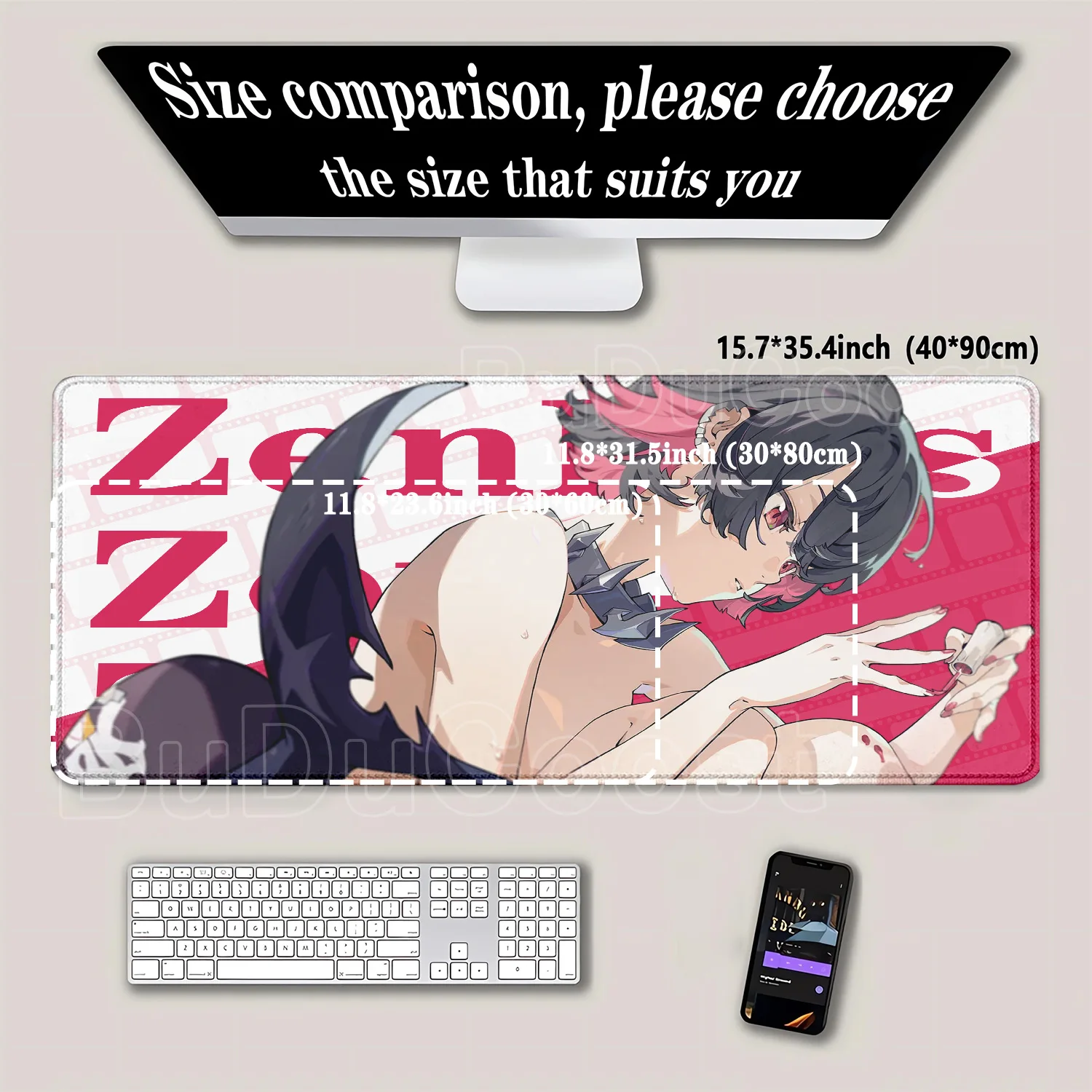 Game Zenless Zone Zero Mouse Pad ZZZ Ellen Joe Zhu Yuan Miyabi Nicole Large Game Rubber Mousepad Locking Edge Keyboard desk Mat