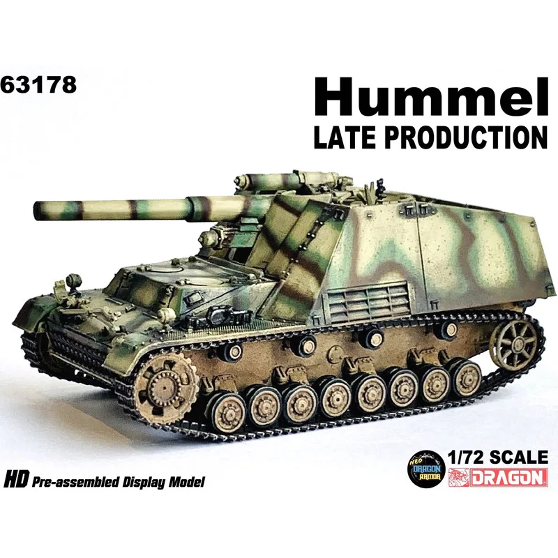 

New1:72 Scale Sd.Kfz.165 Hummel Late Production Tank Model 63178 WW2 German Military Soldier Army Collection Action Figure