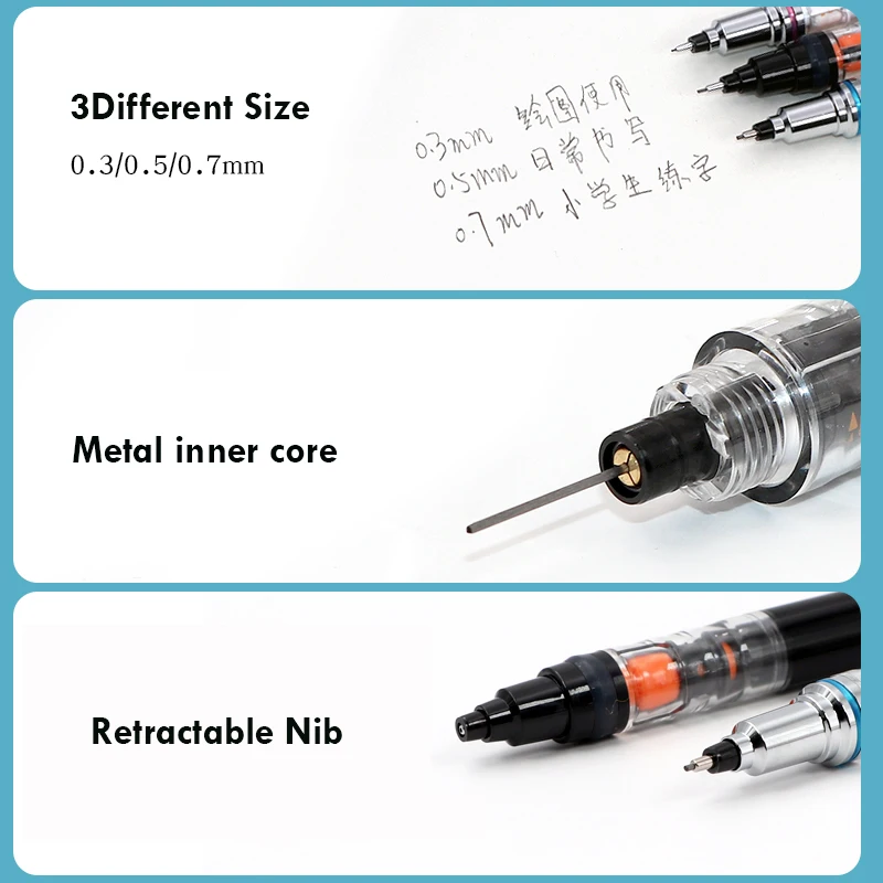 1Pcs Uni Mechanical Pencil Kuru Toga ADVANCE Twice Speed Simple pencils 0.3mm 0.5mm 0.7mm For Writing Drawing papeterie kawaii