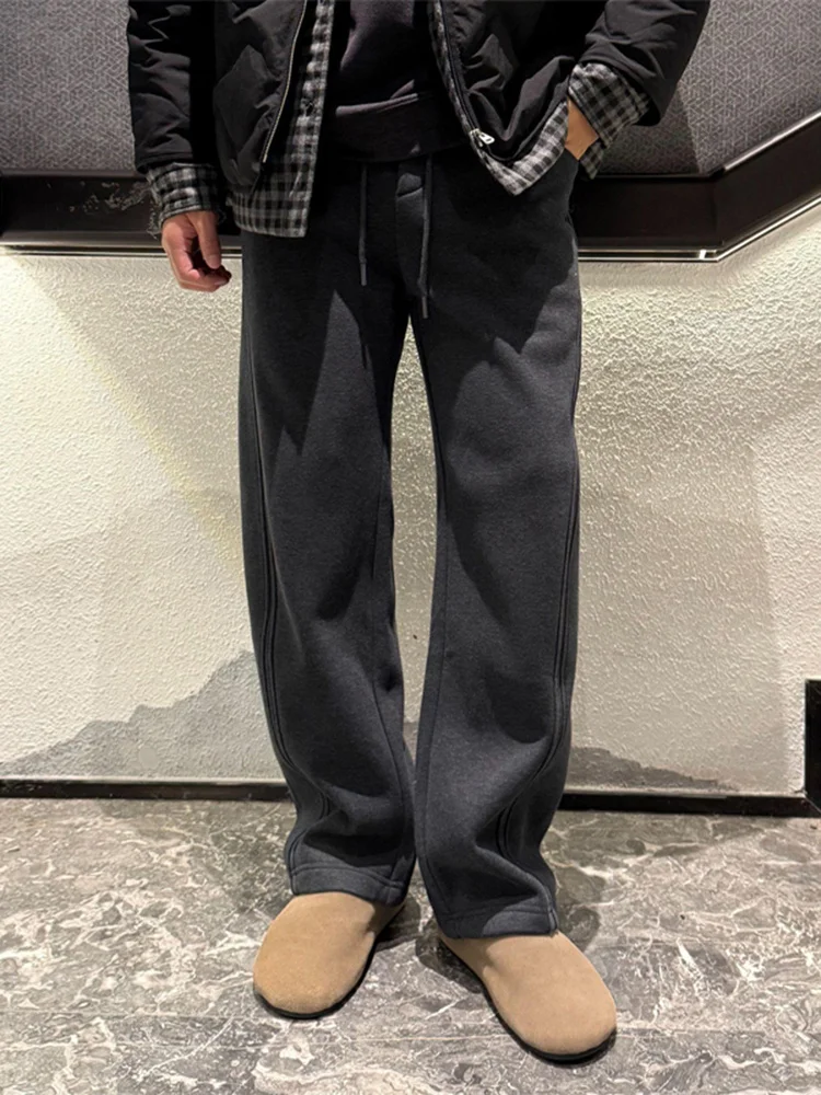 

Мужские повседневные брюки премиум-класса с флисовой подкладкой, прямые, универсальные, зимние, новинка 2025 года