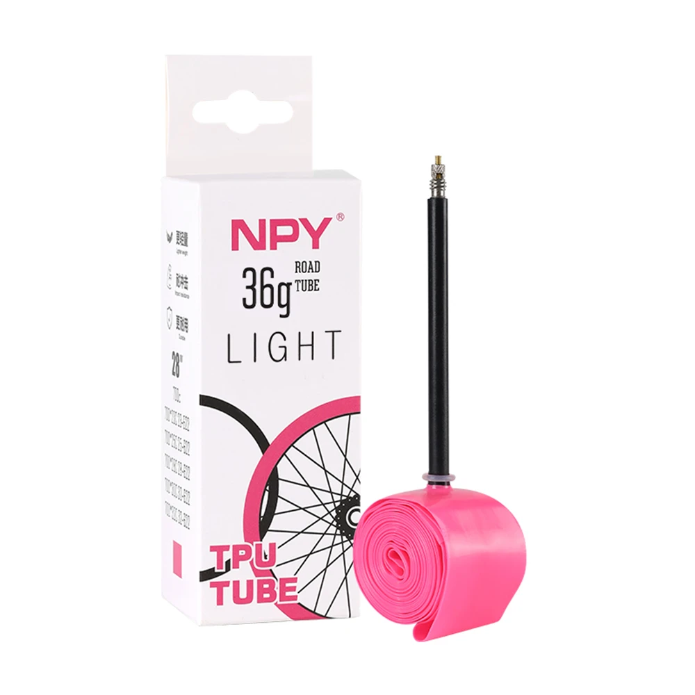 AliExpress NONE NPY TPU Inner Tube 1Pcs 28g Ultralight Bike  700X18 25 28 32 Road Bicycle TPU Material Tire 65mm Length French Valve