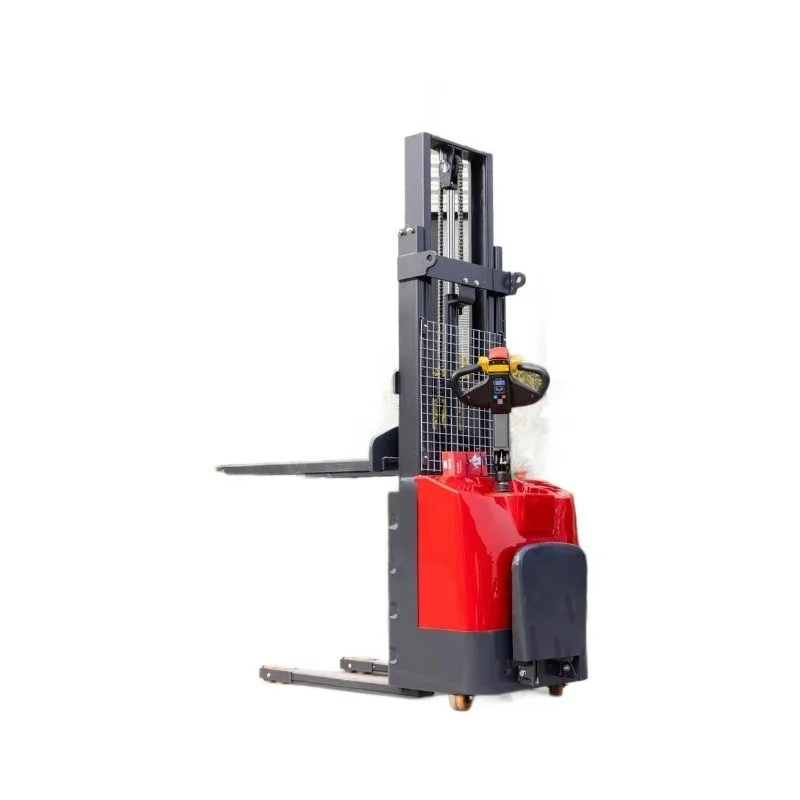 1.5Ton Stand On Electric Pallet Stacker Hydraulic Lift Forklift Warehouse Stacking Truck FOB Price Deposit Supported